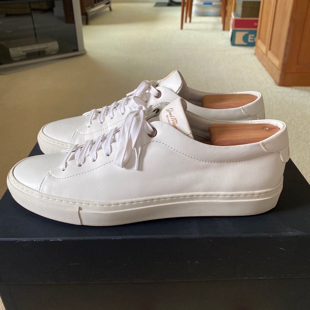 GoodMan Brand White Leather Sneakers
